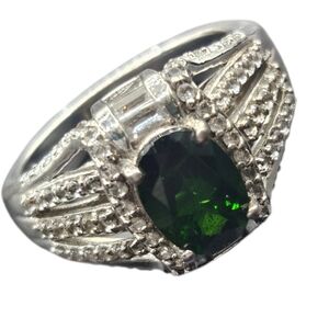 Russian Diopside and Zircon Ring
